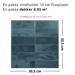 Clearance Adelina blå selvklebende veggfliser Veggfliser