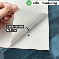 Clearance Adelina blå selvklebende veggfliser Veggfliser