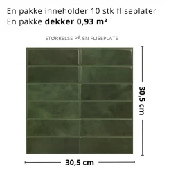 Best Adelina grønn selvklebende veggfliser Veggfliser