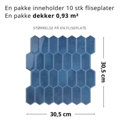 Outlet Alexandra blå selvklebende veggfliser Veggfliser