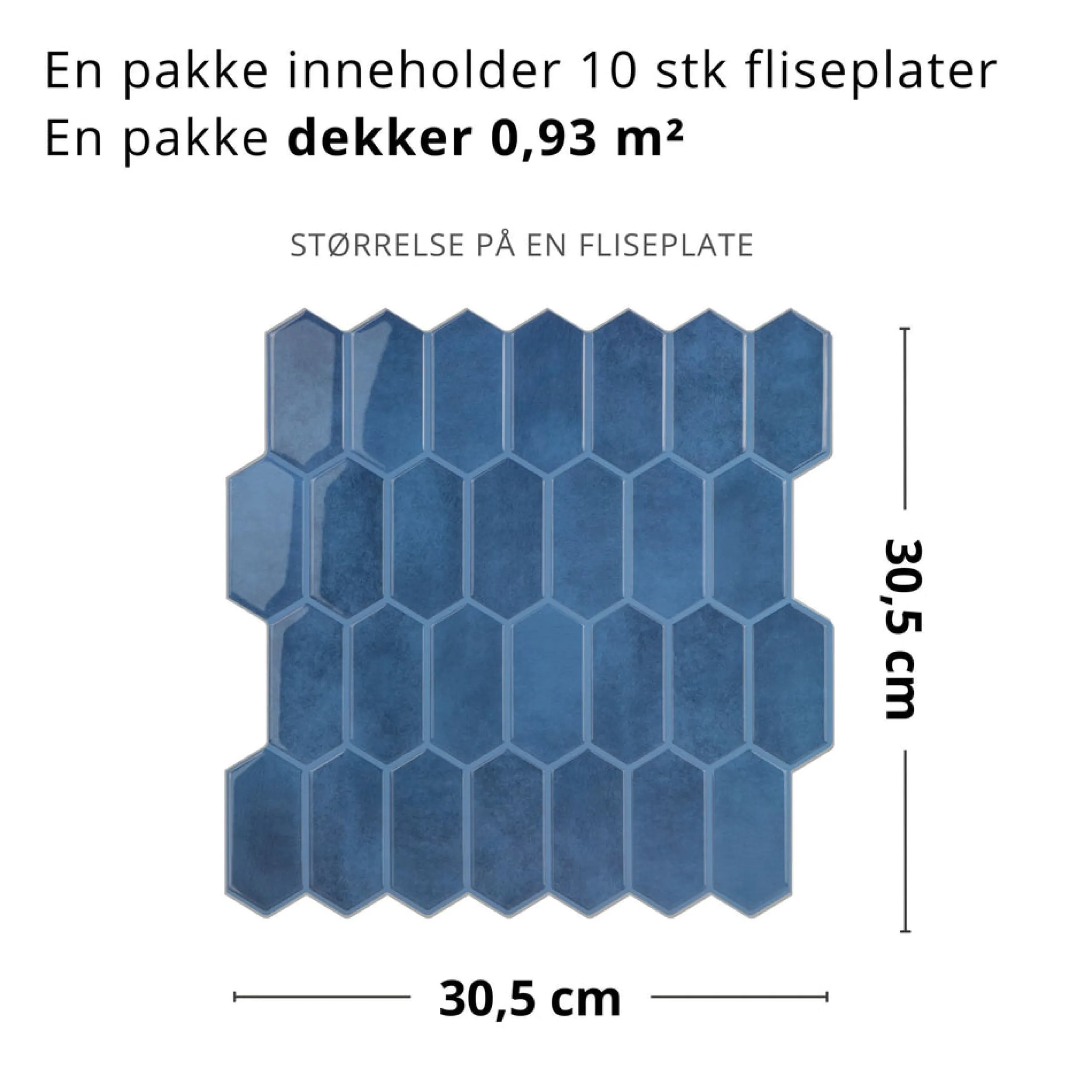 Outlet Alexandra blå selvklebende veggfliser Veggfliser