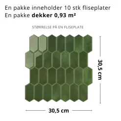Best Alexandra grønn selvklebende fliser Veggfliser