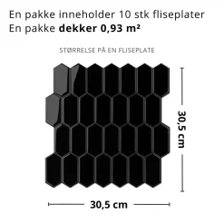 Sale Alexandra sort selvklebende veggfliser Veggfliser