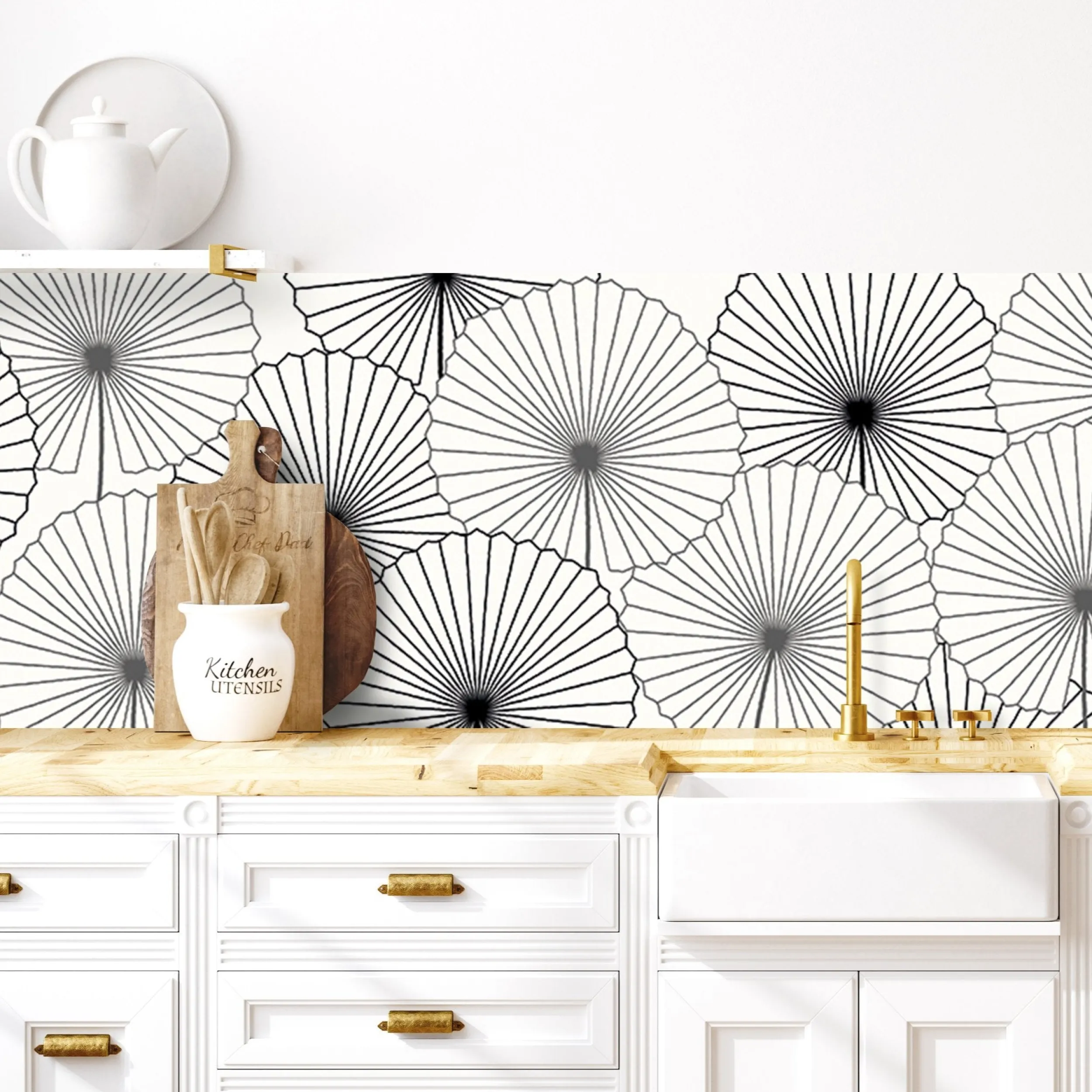 Outlet Blossom Lines selvklebende backsplash Veggfliser | Gulvfliser