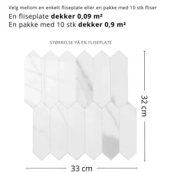 Sale Caia lang hexagon selvklebende veggfliser Veggfliser