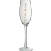 Hot Champagneglass, transparent/gull Borddekking