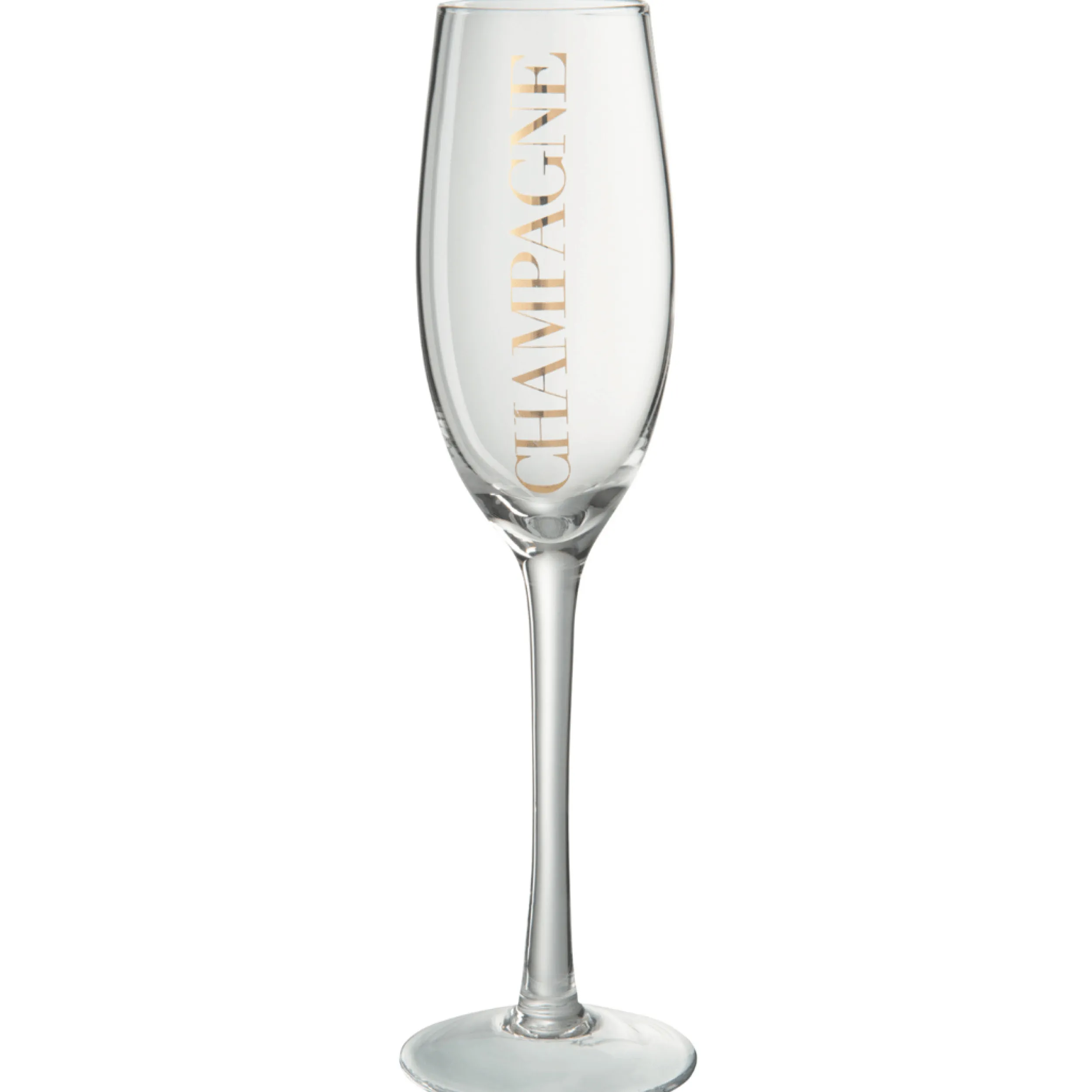 Hot Champagneglass, transparent/gull Borddekking
