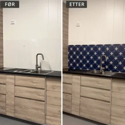 Online Classic Navy selvklebende backsplash Veggfliser | Gulvfliser