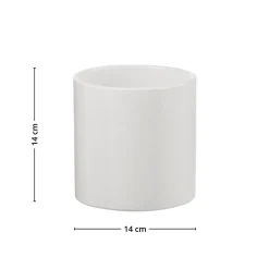 Outlet Cylinder potte 14 cm hvit Potter Og Vaser