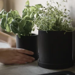 Sale DBKD Grow potte med fat large sort Potter Og Vaser