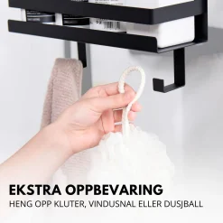 New Dusjhylle, sort metall Baderom | All Organisering