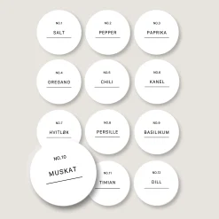 Best Etiketter krydderglass, rund 12 pk Etiketter | Etiketter