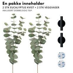 Best Eucalyptus& Manhattan veggvase, sort matt Potter Og Vaser | Kunstige Planter