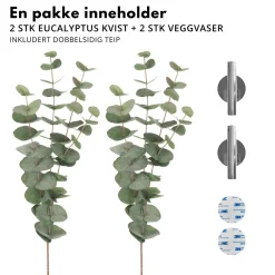 Fashion Eucalyptus& Manhattan veggvase, sølv Potter Og Vaser | Kunstige Planter