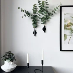 Best Eucalyptus& Manhattan veggvase, sort matt Potter Og Vaser | Kunstige Planter