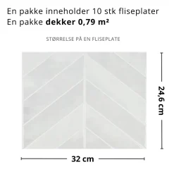Sale Evelina hvit selvklebende veggfliser Veggfliser