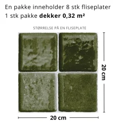 Discount Ezra flaskegrønn selvklebende fliser Veggfliser | Gulvfliser
