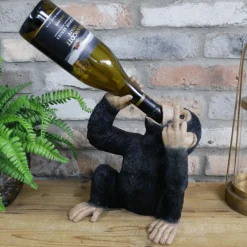 Clearance Frekk apekatt vinholder, sort Pynt