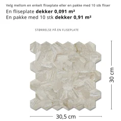 Clearance Grace hexagon selvklebende veggfliser Veggfliser | Til Kjøkkenvegg