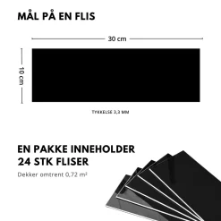 Fashion Hailey sort selvklebende veggfliser Veggfliser | Til Kjøkkenvegg