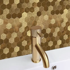 Fashion Hexagon gold selvklebende veggfliser Veggfliser | Til Kjøkkenvegg