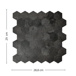 New Hexagon mørkegrå betong selvklebende veggfliser Veggfliser | Til Kjøkkenvegg
