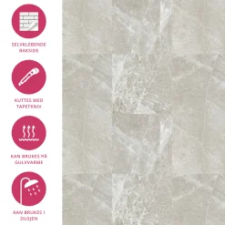 Clearance Kalk beige selvklebende fliser Veggfliser | Gulvfliser