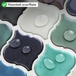 Sale Lanterne blå/grønn selvklebende veggfliser Veggfliser | Til Kjøkkenvegg