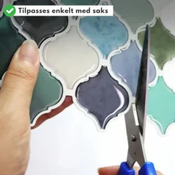 Sale Lanterne blå/grønn selvklebende veggfliser Veggfliser | Til Kjøkkenvegg