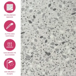 Hot London terrazzo selvklebende fliser Veggfliser | Gulvfliser