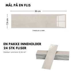 Best Louise gloss creme selvklebende veggfliser Veggfliser | Til Kjøkkenvegg