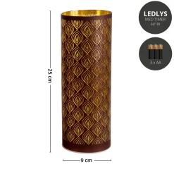 Discount Lyslykt LED oriental, brun stor Lysestaker Og Lykter