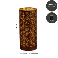 New Lyslykt LED oriental, brun medium Lysestaker Og Lykter