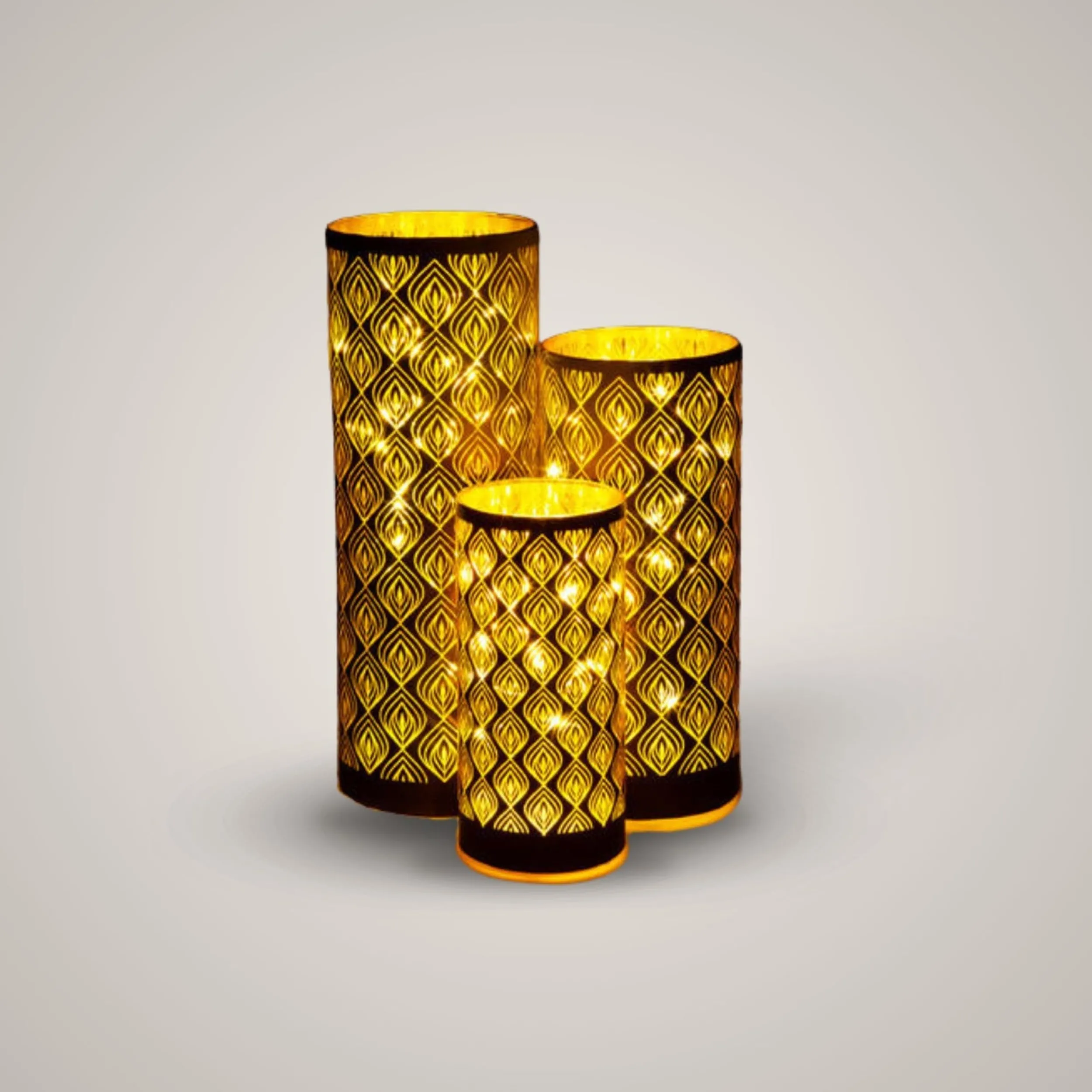 New Lyslykt LED Oriental, brun liten Lysestaker Og Lykter