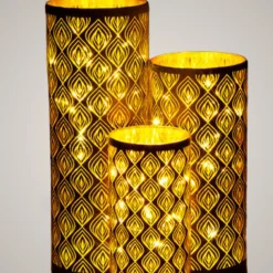 New Lyslykt LED Oriental, brun liten Lysestaker Og Lykter
