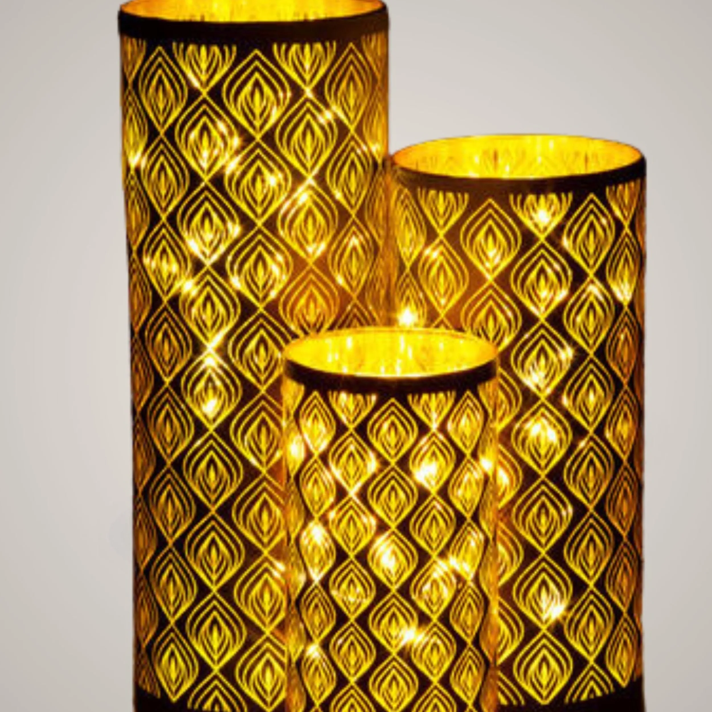 New Lyslykt LED oriental, brun medium Lysestaker Og Lykter