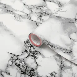 Fashion Marmor hvit/sort kontaktplast Marmor | Bord