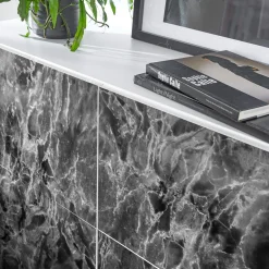 New Marmor romeo sort/sølv kontaktplast Marmor | Bord