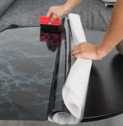 Fashion Marmor sort/blå kontaktplast Marmor | Bord