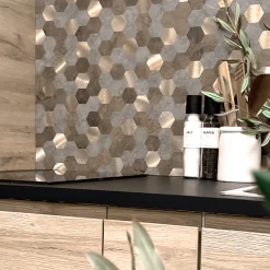 Best Mocca hexagon selvklebende veggfliser Veggfliser | Til Kjøkkenvegg