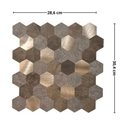 Best Mocca hexagon selvklebende veggfliser Veggfliser | Til Kjøkkenvegg
