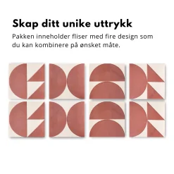 Hot Neu Coral red selvklebende fliser Veggfliser | Gulvfliser