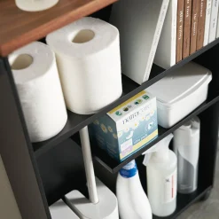 Outlet Oppbevaringshylle med hjul sort Baderom | All Organisering