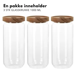 Online 3-pk glasskrukke 1000 ml Vaskerom | Baderom