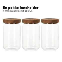 Fashion 3-pk glasskrukke 700 ml Vaskerom | Baderom