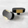 Outlet 2-pk Knott oval sort marmor Håndtak