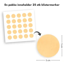 Online 25-pk prikker klistremerker, gul Barnestickers