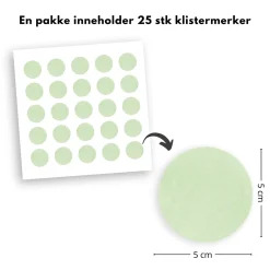 Fashion 25-pk prikker klistremerker, grønn Barnestickers