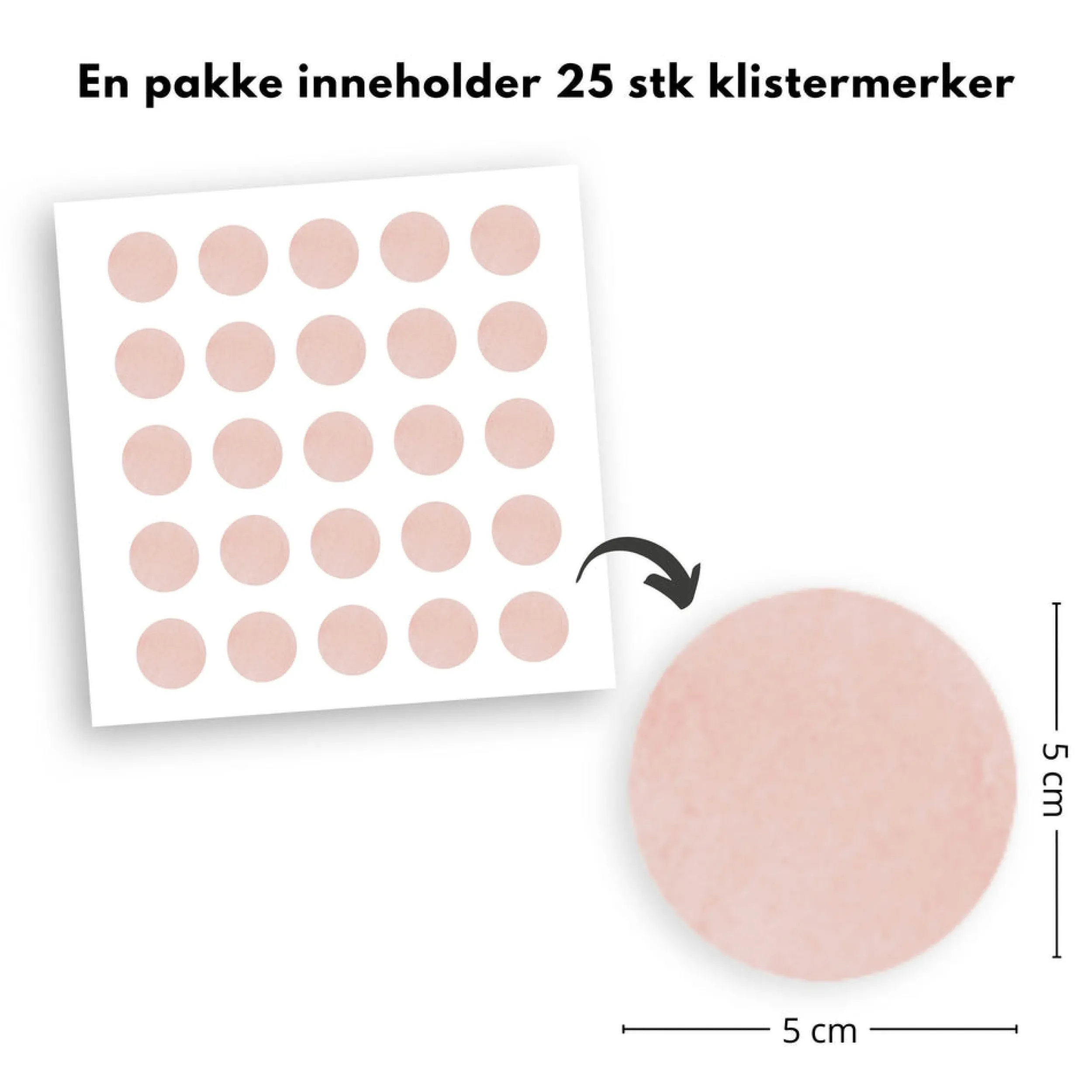 Outlet 25-pk prikker klistremerker, rosa Barnestickers