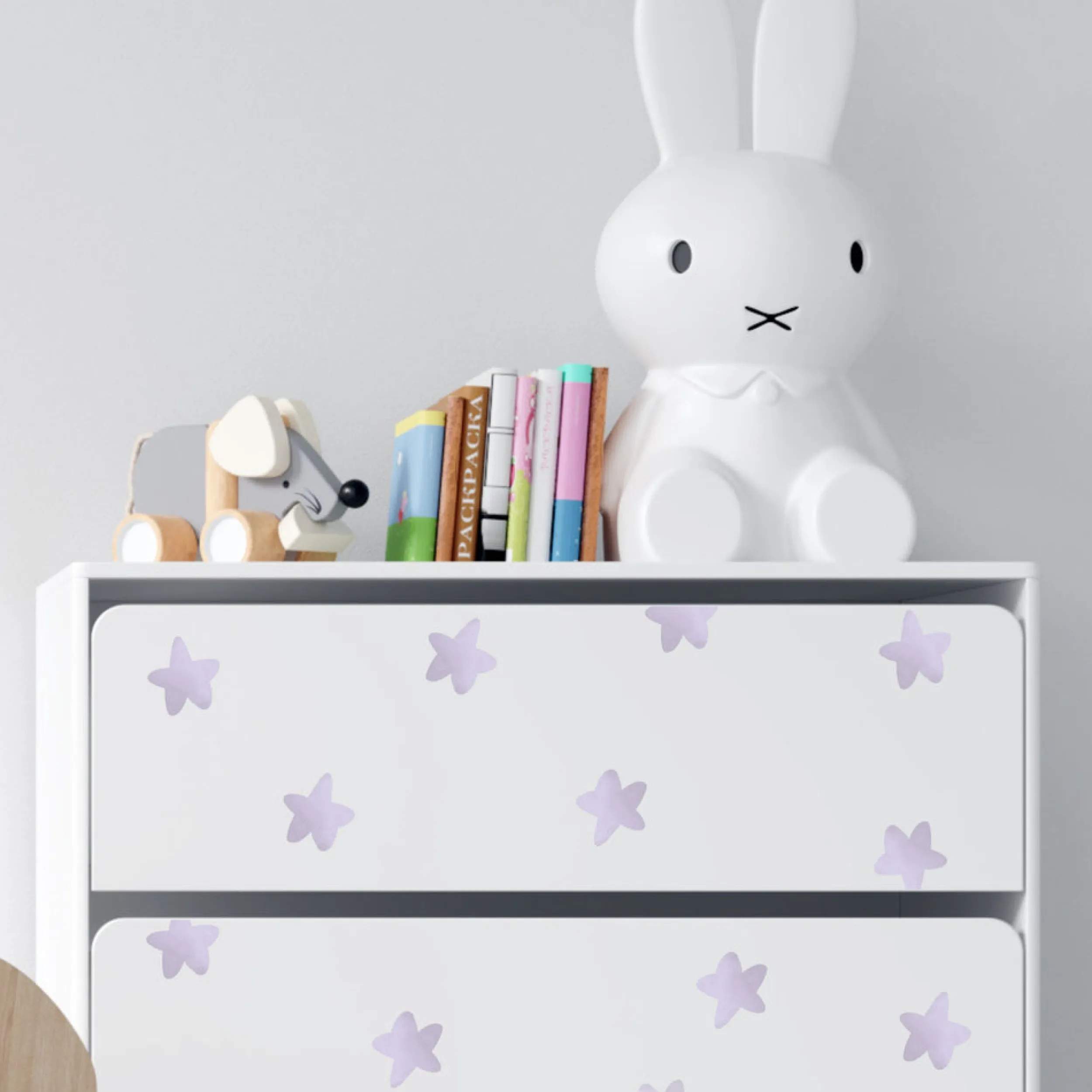 Online 25-pk stjerner klistremerker, lilla Barnestickers